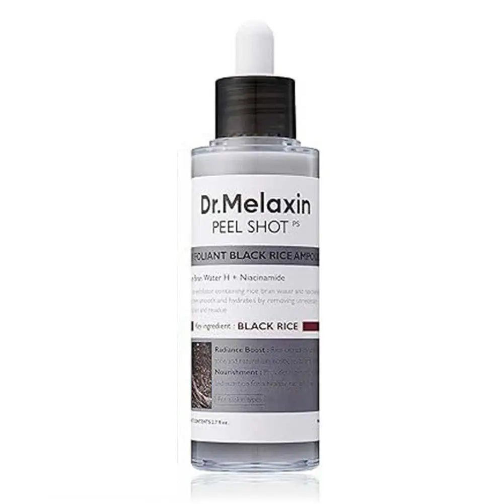 Korean Dr. Melaxin Rice Exfoliating Essence Moisturizing Gentle Exfoliation Peel Shot White and Black Soften Serum Skin Care